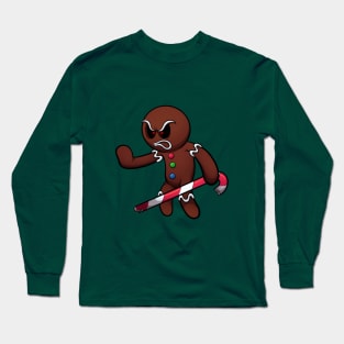 Evil Gingerbread Man Ready For Battle Long Sleeve T-Shirt